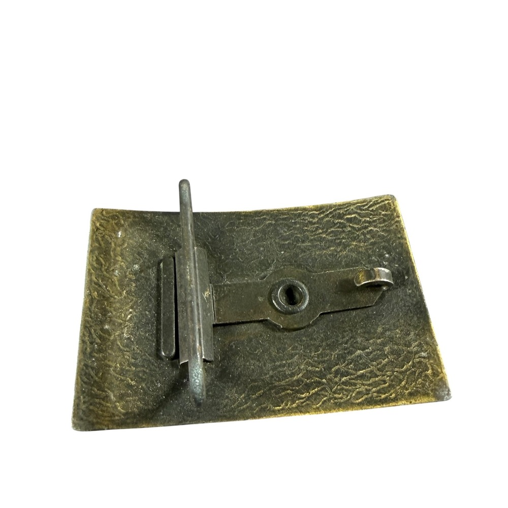 Vintage Lee Jeans Belt Buckle Brass Tone Rectangle Logo Western Workwear Mens - Picture 5 of 6